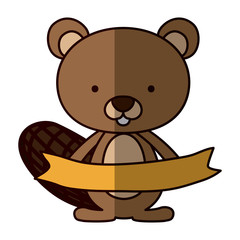 Beaver cartoon icon. Animal cute adorable creature and friendly theme. Isolated design. Vector illustration
