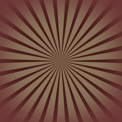 Radial radiant brown retro background with vignette.