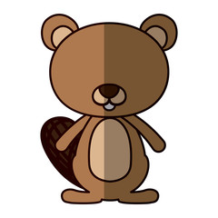 Beaver cartoon icon. Animal cute adorable creature and friendly theme. Isolated design. Vector illustration