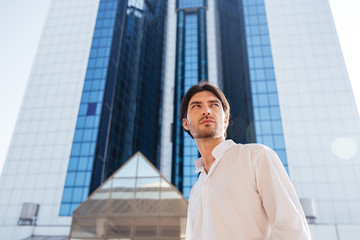 Fototapeta premium Image of businessman in city