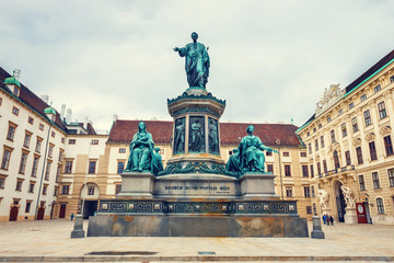 Fototapeta na wymiar Monument to Emperor Franz I of Austria in the Hofburg palace in