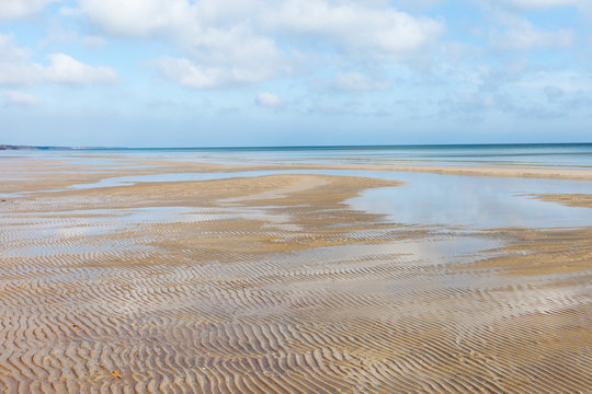Low water in gulf of Riga, Baltic sea.