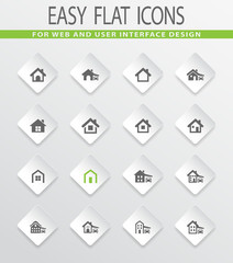 house type icons set