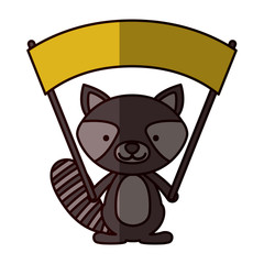 Raccoon cartoon icon. Animal cute adorable creature and friendly theme. Isolated design. Vector illustration