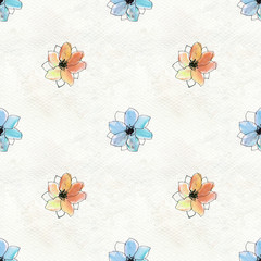 Seamless pattern with colorful flowers