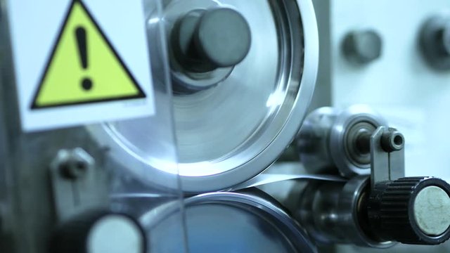 Detail of automatic machines for the production at the factory