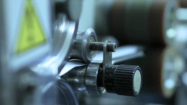 Detail of automatic machines for the production at the factory