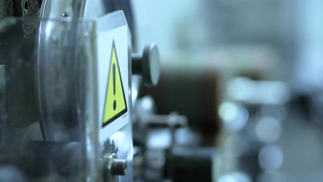 Detail of automatic machines for the production at the factory