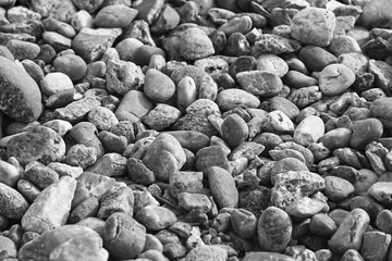 Sea pebble, sea stones, background texture of pebble