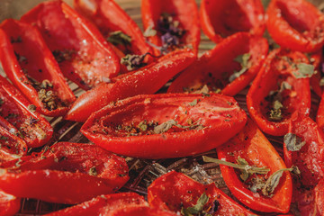 Sun-dried tomatoes with herbs