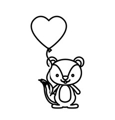 Squirrel cartoon in love icon. Animal cute adorable creature and friendly theme. Isolated design. Vector illustration