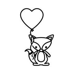 Fox cartoon in love icon. Animal cute adorable creature and friendly theme. Isolated design. Vector illustration
