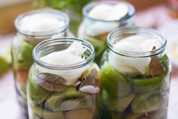 canned tomatoes, green tomato canning, preparations