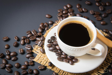 coffee cup and coffee beans