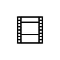thin line filmstrip video icon on white background