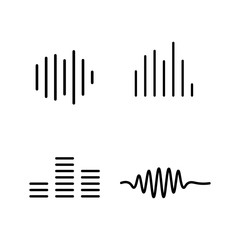 thin line sound waves icon on white background