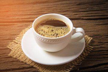 coffee cup and coffee beans