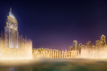 The dancing fountain of Dubai