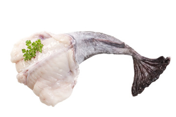 picture of monkfish in front white background