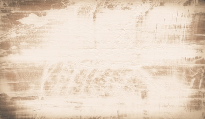 Natural wood background painted white with scuffs  - 128022401