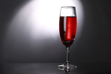 luxury red wine in champagne flute