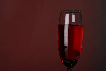 luxury red wine in champagne flute