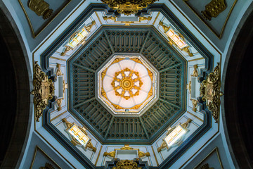 Stained Glass Window Interior of the Basilica of Nuestra Senora de la Candelaria located at Candelaria, Tenerife Island.