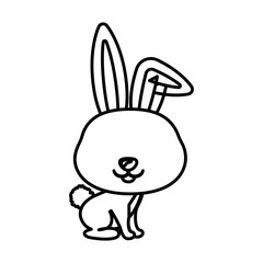 Rabbit cartoon icon. Animal cute adorable creature and friendly theme. Isolated design. Vector illustration