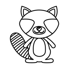 Raccoon cartoon icon. Animal cute adorable creature and friendly theme. Isolated design. Vector illustration