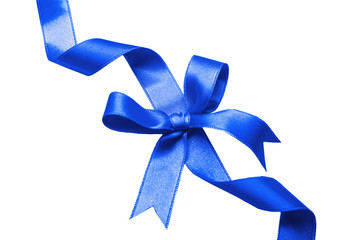 Festive ribbon bow on white background