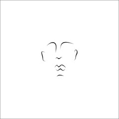 human face vector line icon