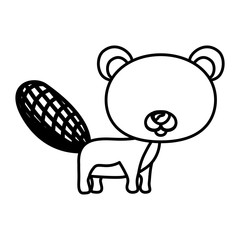 Beaver cartoon icon. Animal cute adorable creature and friendly theme. Isolated design. Vector illustration