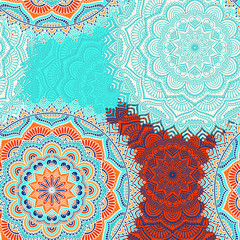 Ethnic floral seamless pattern