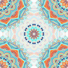 Ethnic floral seamless pattern