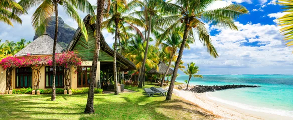 Plexiglas keuken achterwand Tropisch strand Luxe tropische vakantie. Mauritius eiland