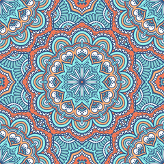 Ethnic floral seamless pattern