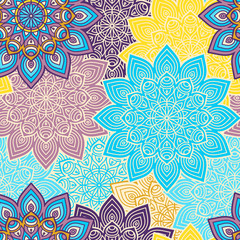 Ethnic floral seamless pattern