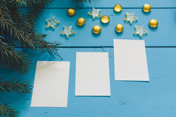 Christmas tree branch background with sheets