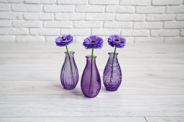 Different decorative vases in a studio