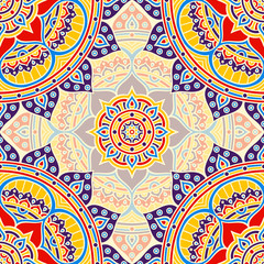 Ethnic floral seamless pattern