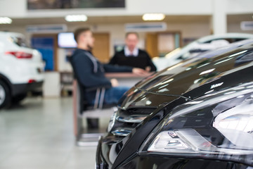 Winter tires in showroom of a car dealer