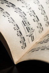 Naklejka premium Music notation book. Page with music notes