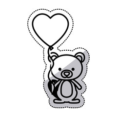 Bear cartoon in love icon. Animal cute adorable creature and friendly theme. Isolated design. Vector illustration