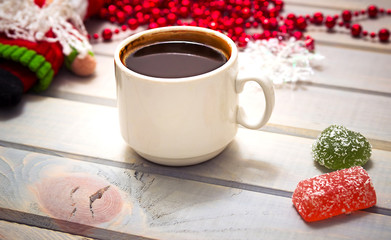 Coffee break. Making Christmas toys.