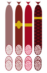 Smoked salami sausage isolated. Unhealthy eat, fat, smoked, fresh, bratwurst vector. Two slices of sausage