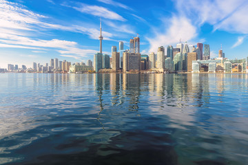 The beautiful Toronto's skyline over Lake Ontario at sunny day © lucky-photo