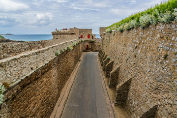 Ancient city Saint-Malo - walled port in Brittany. France.