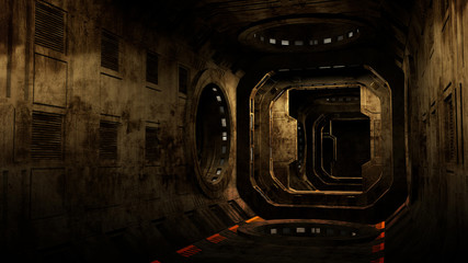 Abandoned Spaceship Interior. 