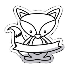 Fox cartoon icon. Animal cute adorable creature and friendly theme. Isolated design. Vector illustration