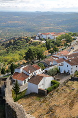 Fototapeta na wymiar MARVAO, PORTUGAL: View of the fortified village and surrounding hills from the castle